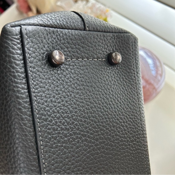 Coach Black Pebble Leather Cara Satchel NWT - Picture 9 of 16